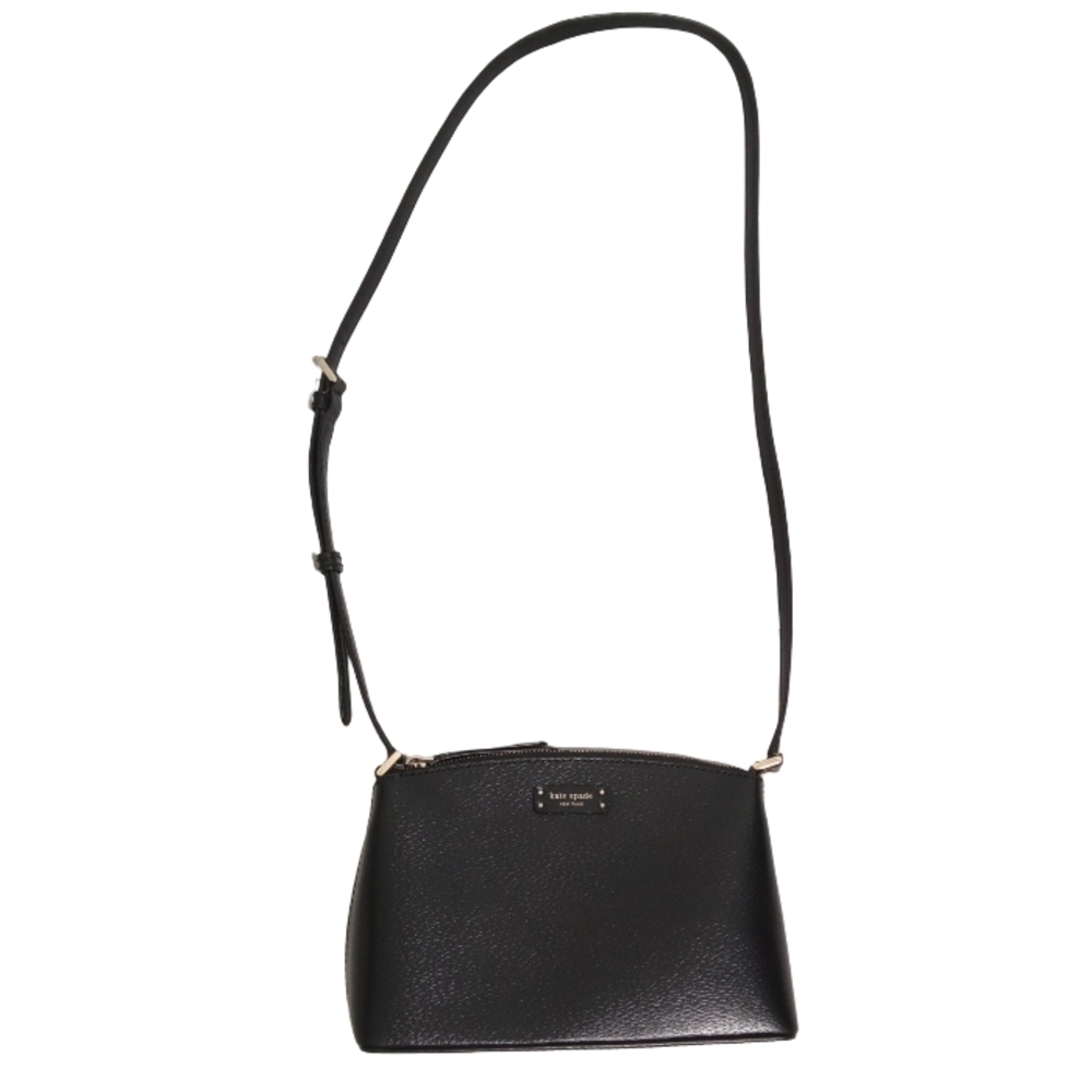 Kate Spade Jeanne Black Leather Adjustable Strap Gold Hardware Crossbody Bag